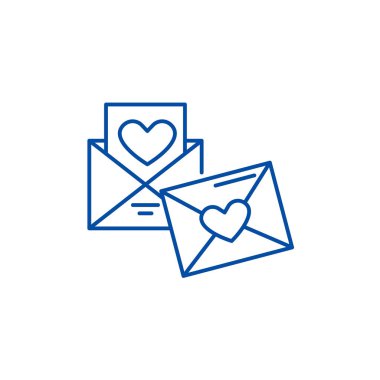 Düğün davetiyesi satırı simgesi kavramı. Düğün davetiyesi düz vektör simgesi, işaret, anahat illüstrasyon.