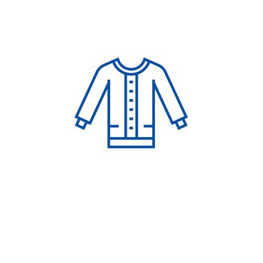 Kadın kazak satırı simgesi kavramı. Kadın kazak düz vektör simgesi, işaret, anahat illüstrasyon.