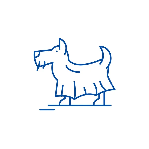Terrier line icon concept. Terrier flat  vector symbol, sign, outline illustration. — Stock Vector