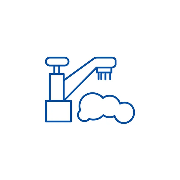 Gouttelettes d'eau, robinet, ligne de lavage icône concept. gouttelettes d'eau, robinet, lavage symbole vectoriel plat, signe, illustration de contour . — Image vectorielle