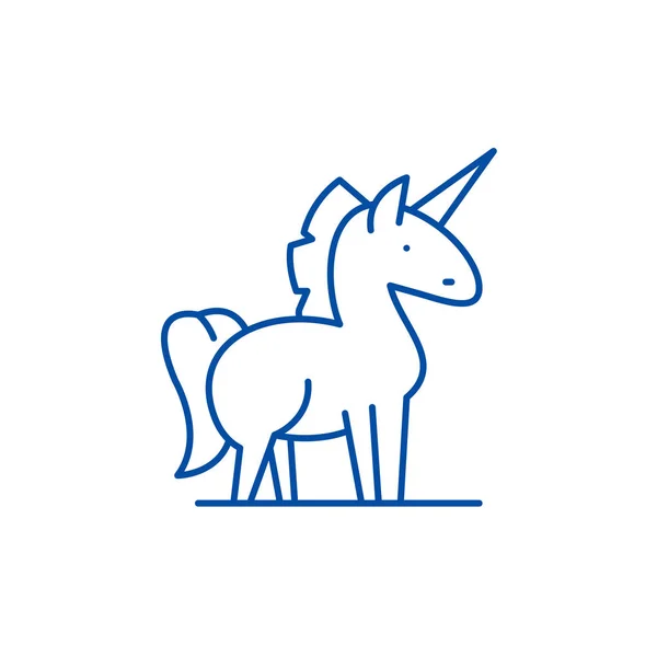 Unicorn line ikonen koncept. Unicorn platt vektor symbol, underteckna, disposition illustration. — Stock vektor