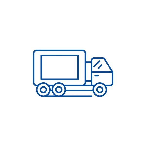 Concept d'icône de ligne de camion. Camion plat vecteur symbole, signe, illustration de contour . — Image vectorielle