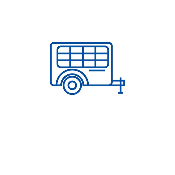 Carrinho de carrinho conceito ícone de linha. Trolley carrinho símbolo vetorial plana, sinal, ilustração esboço . — Vetor de Stock
