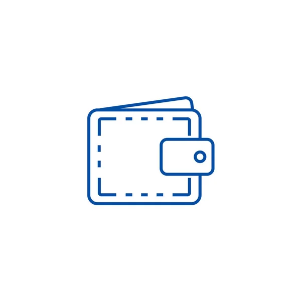 Etui portefeuille, concept d'icône de ligne de financement. Portefeuille, symbole de vecteur plat de finance, signe, illustration de contour . — Image vectorielle