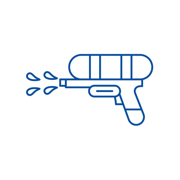 Water gun line icon concept. Water gun flat  vector symbol, sign, outline illustration. — Stock Vector