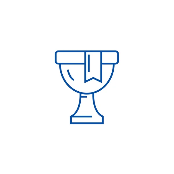 Trofee, winnaar beker lijn pictogram concept. Trophy winnaar beker platte vector symbool, teken, overzicht illustratie. — Stockvector