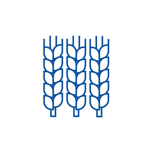 Concept d'icône de ligne de blé. Blé plat vecteur symbole, signe, illustration de contour . — Image vectorielle