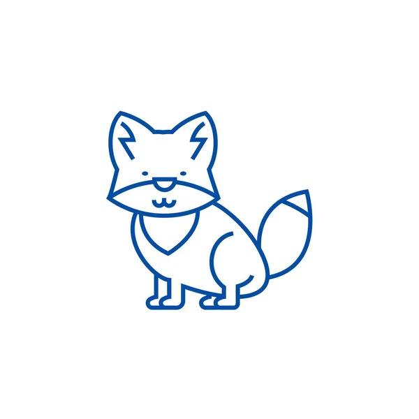 Wolf illustration line icon concept. Wolf Illustration Flachvektorsymbol, Zeichen, Umriss Illustration. — Stockvektor
