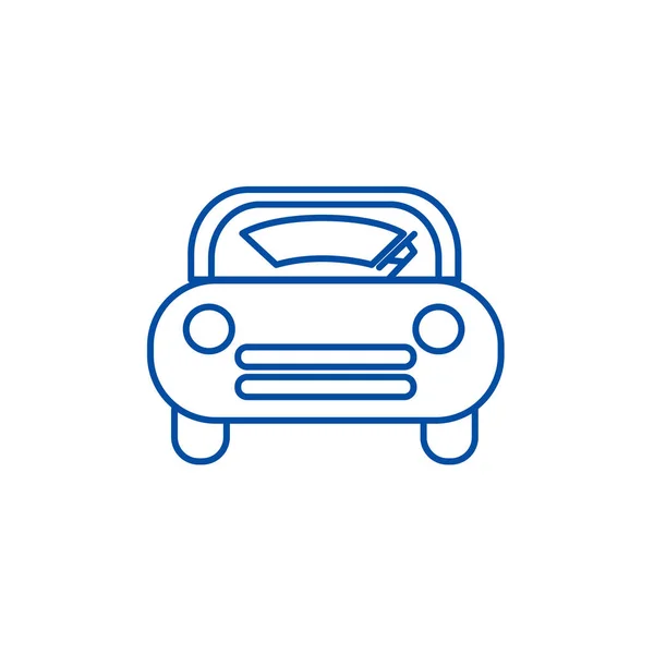 Concepto de icono de línea de coche parabrisas. Parabrisas coche vector plano símbolo, signo, esquema ilustración . — Vector de stock