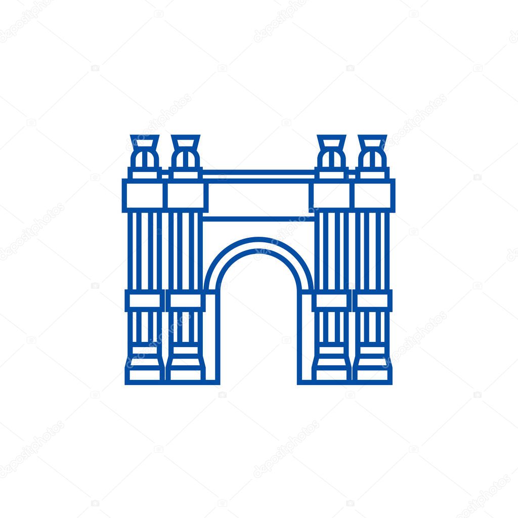 Triumphal arch line icon concept. Triumphal arch flat  vector symbol, sign, outline illustration.