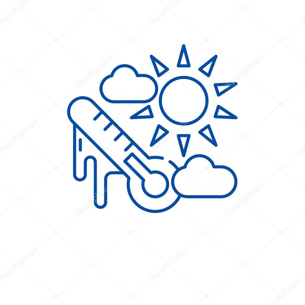 Weather climate line icon concept. Weather climate flat  vector symbol, sign, outline illustration.