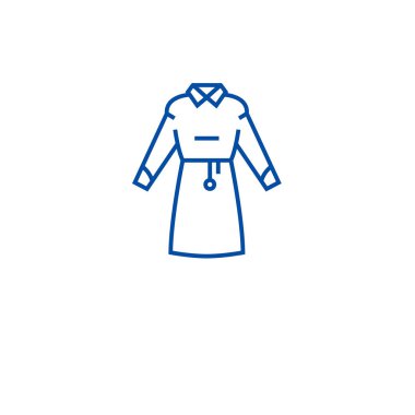 Kadın hazır giyim hattı simgesi kavramı. Kadın giysi düz vektör simgesi, işaret, anahat illüstrasyon.