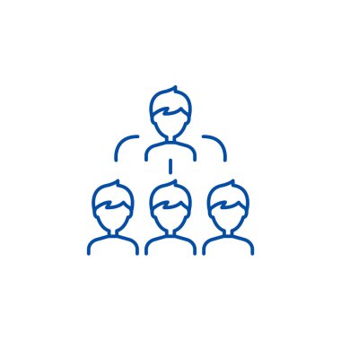 İş takım satırı simgesi kavramı. İş takım düz vektör simgesi, işaret, anahat illüstrasyon.