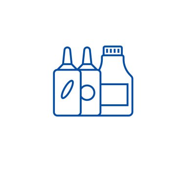 Yoğurt satırı simgesi kavramı. Yoğurt düz vektör simgesi, işaret, anahat illüstrasyon.