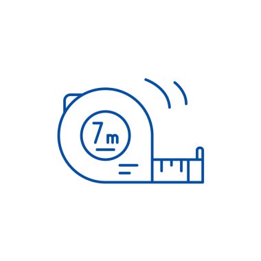 Kıstas satırı simgesi kavramı. Kıstas düz vektör simgesi, işaret, anahat illüstrasyon.