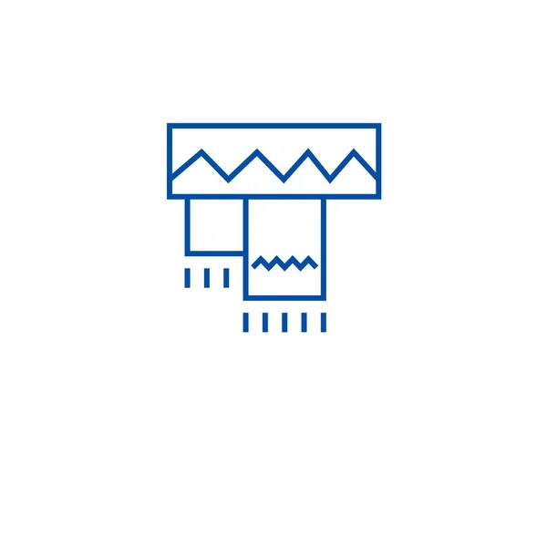 Invierno bufanda línea icono concepto. Bufanda de invierno vector plano símbolo, signo, esbozo ilustración . — Vector de stock
