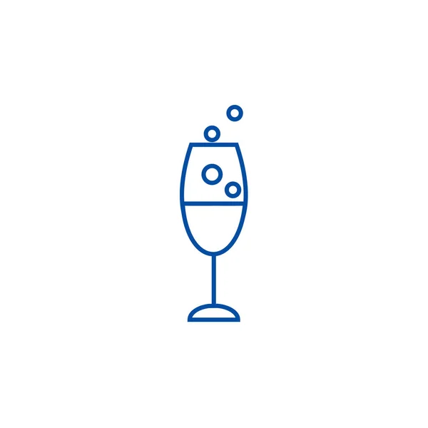 Ποτήρι κρασιού γραμμή εικονίδιο έννοια. Ποτήρι κρασιού επίπεδη διάνυσμα σύμβολο, σημάδι, απεικόνιση της διάρθρωσης. — Διανυσματικό Αρχείο