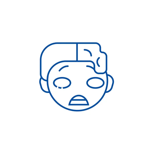 Zomby emoji line ikonen koncept. Zomby emoji platt vektor symbol, underteckna, disposition illustration. — Stock vektor