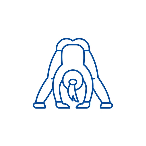 Yoga Line Icon Konzept. Yoga flache Vektorsymbol, Zeichen, Umriss Illustration. — Stockvektor