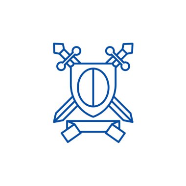 Şövalye Ödülü satırı simgesi kavramı. Şövalye Ödülü düz vektör simgesi, işaret, anahat illüstrasyon.