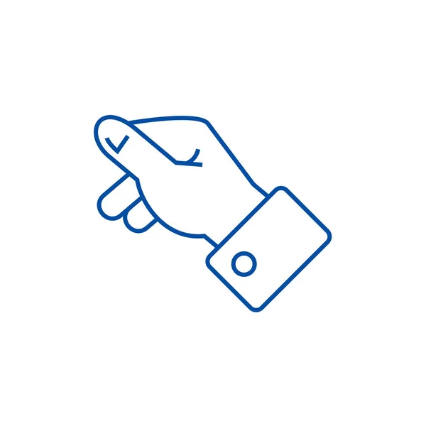 Mantener la línea de mano icono concepto. Mantener la mano plana vector símbolo, signo, esquema ilustración . — Vector de stock