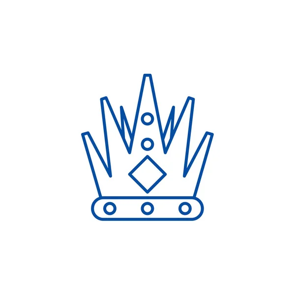 Conceito de ícone de linha coroa reis. Reis coroa símbolo vetorial plana, sinal, ilustração esboço . — Vetor de Stock