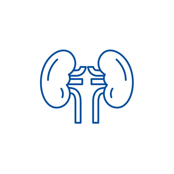 Νεφρού γραμμή εικονίδιο έννοια. Σύμβολο επίπεδη διάνυσμα νεφρών, σημάδι, απεικόνιση της διάρθρωσης. — Διανυσματικό Αρχείο