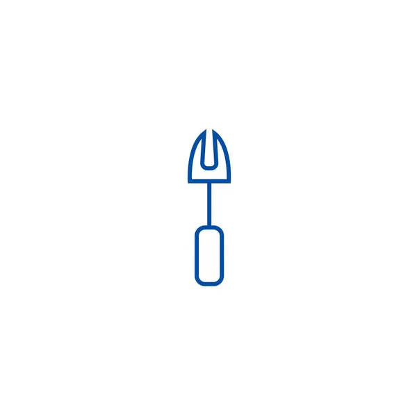 Tenedor de cocina para la línea de carne icono concepto. Tenedor de cocina para carne símbolo de vector plano, signo, esquema ilustración . — Vector de stock