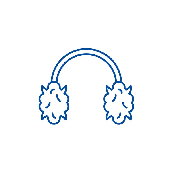 Concepto de icono de línea de auriculares de punto. Auriculares de punto símbolo de vector plano, signo, esbozo ilustración . — Vector de stock