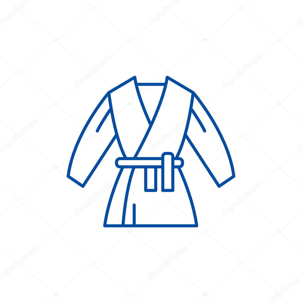 Kimono line icon concept. Kimono flat  vector symbol, sign, outline illustration.
