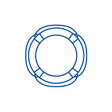 Lifebuoy satırı simgesi kavramı. Lifebuoy düz vektör simgesi, işaret, anahat illüstrasyon.