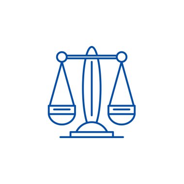 Terazi, Zodyak işareti simgesi kavramı satır. Terazi, Zodyak işareti düz vektör simgesi, anahat illüstrasyon işareti.