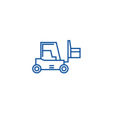 Yükleyici işareti simgesi kavramı satır. Yükleyici işareti düz vektör simgesi, işaret, anahat illüstrasyon.