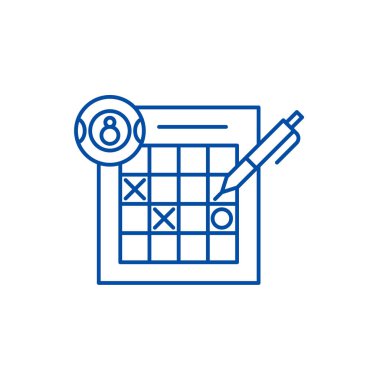 Piyango satırı simgesi kavramı. Piyango düz vektör simgesi, işaret, anahat illüstrasyon.