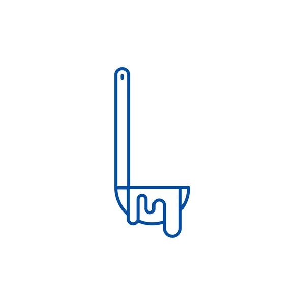 Linea mestolo icona concetto. Ladle flat vector symbol, sign, outline illustration . — Vettoriale Stock