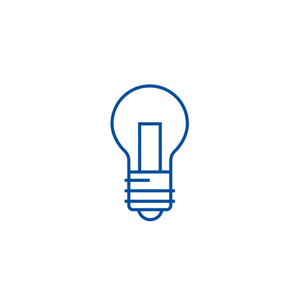 Luz lâmpada conceito ícone de linha. Luz lâmpada símbolo vetorial plana, sinal, ilustração esboço . —  Vetores de Stock