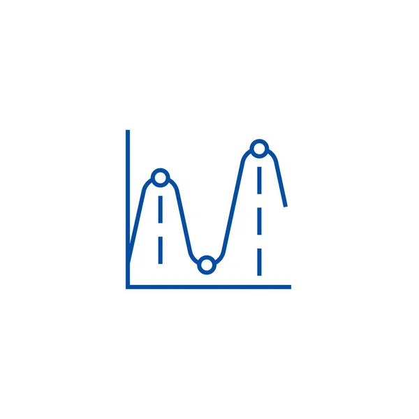 Liniendiagramme, Frequenzdiagramme Liniensymbole Konzept. Liniendiagramme, Frequenzdiagramme flaches Vektorsymbol, Zeichen, Umrissdarstellung. — Stockvektor