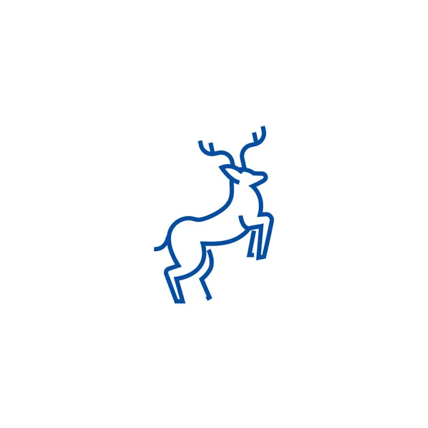 Concepto de icono de línea de ilustración de ciervos. Línea de ciervos ilustración vector plano símbolo, signo, esbozo ilustración . — Vector de stock