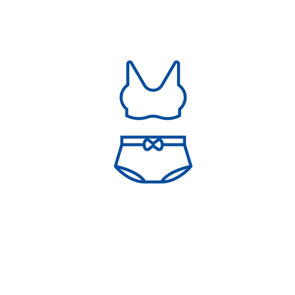 Lingierie bikini vonal ikon koncepció. Lingierie bikini lapos vektor szimbólum, jel, szerkezeti ábra. — Stock Vector