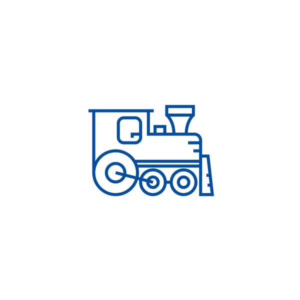 Concept d'icône de ligne de locomotive. Locomotive vecteur plat symbole, signe, illustration de contour . — Image vectorielle