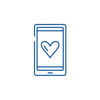 Aşk mesajları satırı simgesi kavramı. Aşk mesajları düz vektör simgesi, işaret, anahat illüstrasyon.