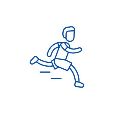 Maraton satırı simgesi kavramı. Maraton düz vektör simgesi, işaret, anahat illüstrasyon.