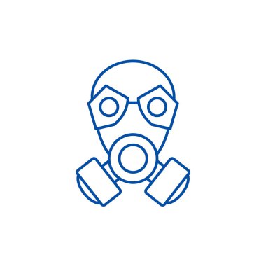 Maske satırı simgesi kavramı. Maske düz vektör simgesi, işaret, anahat illüstrasyon.