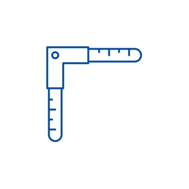 Ölçüm açısı çizgi simgesini kavramı. Ölçme açı düz vektör simgesi, işaret, anahat illüstrasyon.