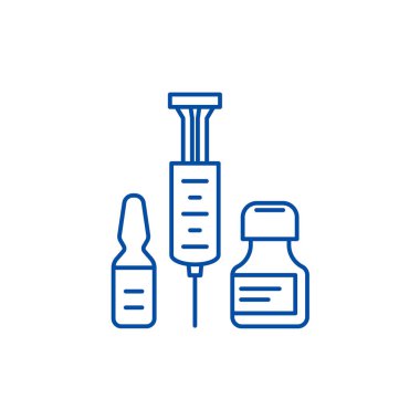 Tıbbi görüntüleri satır simgesi kavramı. Tıbbi çekim düz vektör simgesi, işaret, anahat illüstrasyon.