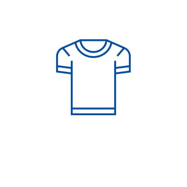 Erkekler t gömlek satırı simgesi kavramı. Erkekler t gömlek düz vektör simgesi, işaret, anahat illüstrasyon.