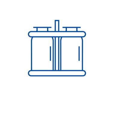 Süt simgesi kavramı satır. Süt düz vektör simgesi, işareti, anahat illüstrasyon.