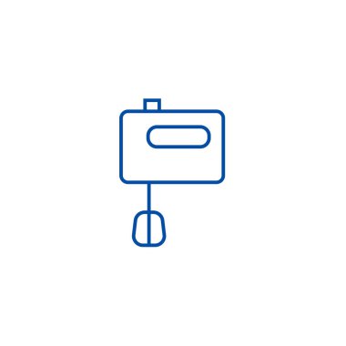 Mikser hattı simgesi kavramı. Mikser düz vektör simgesi, işaret, anahat illüstrasyon.