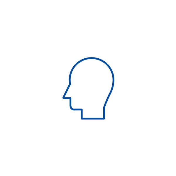Człowiek linii głowa ikona koncepcja. Człowiek głowa płaskie wektor symbol, znak, ilustracja kontur. — Wektor stockowy