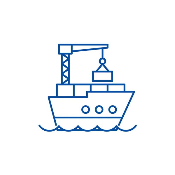 Maritime logistics line icon concept. Maritime logistics flat  vector symbol, sign, outline illustration. — Stock Vector